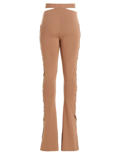 Andreädamo Flared Trousers With Cut-out And Ribbed Texture