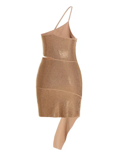 Andreädamo Mono Shoulder Knit Mini Dress