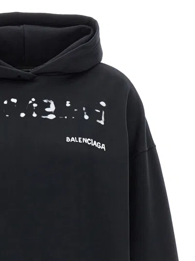 Shop Balenciaga Logo Print Hoodie