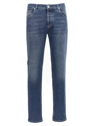 BRUNELLO CUCINELLI BRUNELLO CUCINELLI LOGO EMBROIDERY STRETCH JEANS 