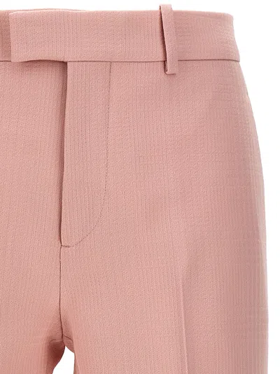 Burberry High Waist Straight Leg Textured Trousers