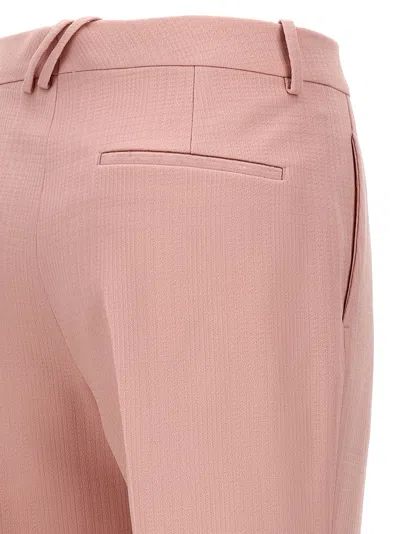 Burberry High Waist Straight Leg Textured Trousers