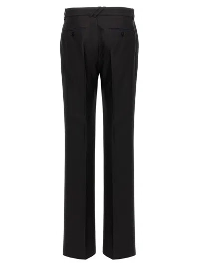 Burberry Suit Pants In Navy Blue Wool. Straight-leg Cut. Zippered Closure And Belt Clip.