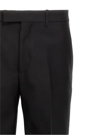 Burberry Suit Pants In Navy Blue Wool. Straight-leg Cut. Zippered Closure And Belt Clip.
