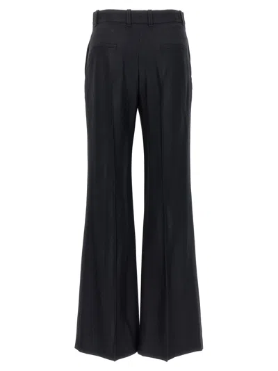 Chloé Black Pants With High Waist And Wide Leg In Viscose Blend Stretch Woman In Black