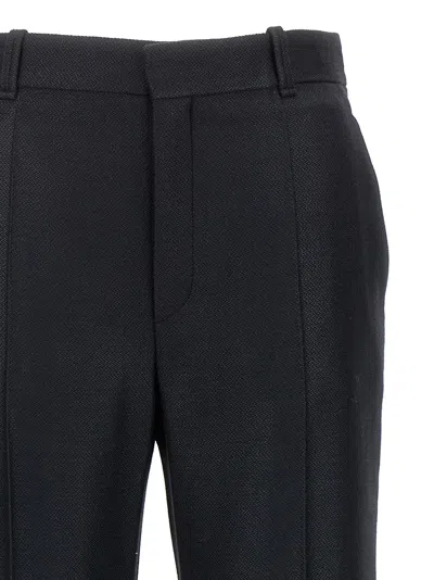 Chloé Black Pants With High Waist And Wide Leg In Viscose Blend Stretch Woman In Black