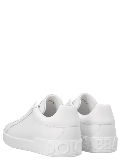 Dolce & Gabbana Portofino Light White Sneakers With Logo Patch On The Tongue And Tonal Logo Lettering On The Heel In In White