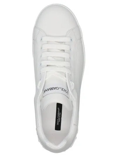 Dolce & Gabbana Portofino Light White Sneakers With Logo Patch On The Tongue And Tonal Logo Lettering On The Heel In In White