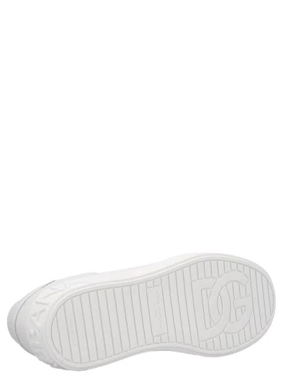 Dolce & Gabbana Portofino Light White Sneakers With Logo Patch On The Tongue And Tonal Logo Lettering On The Heel In In White