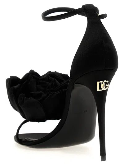 Dolce & Gabbana Keira 105 Satin Bow Sandals In Patent Leather