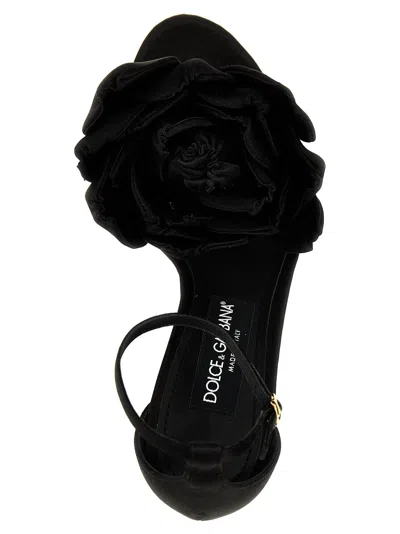 Dolce & Gabbana Keira 105 Satin Bow Sandals In Patent Leather