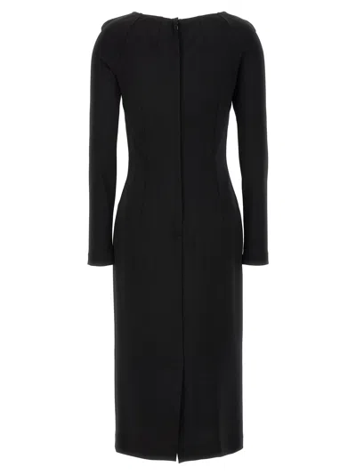 Dolce & Gabbana Long-sleeve Square-neck Midi Dress