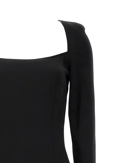 Dolce & Gabbana Long-sleeve Square-neck Midi Dress