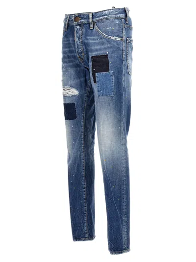 Dsquared2 Ripped Effect Denim Jeans With Paint Stains