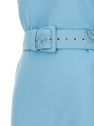 Ermanno Scervino Lace Dress With Belted Waist And Cap Sleeves