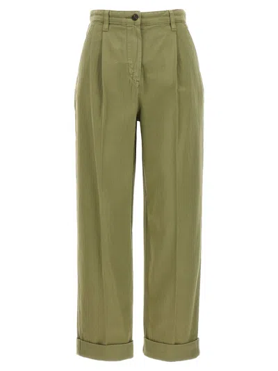 Etro Wide Leg Belted Trousers With Back Pockets