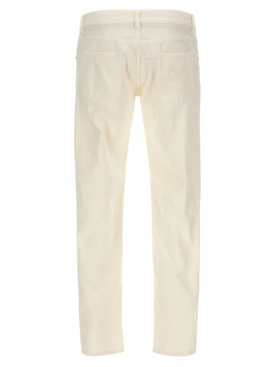 Shop Etro Tone On Tone Logo Jeans