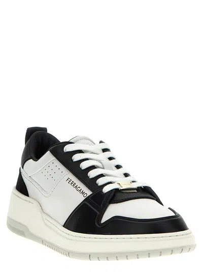 Ferragamo Suede Patch Skate Sneaker