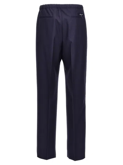 Fendi Blue Straight Pants In Wool Man