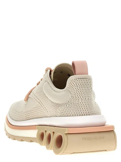 Ferragamo Mesh Perforated Pull Tab Rubber Sole Sneakers