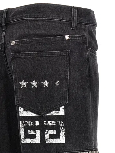 Givenchy Black Cargo Denim Jeans With 4g Print