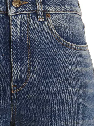 Golden Goose Derin New Cropped Flare Jeans With Back Logoed Patch In Blue