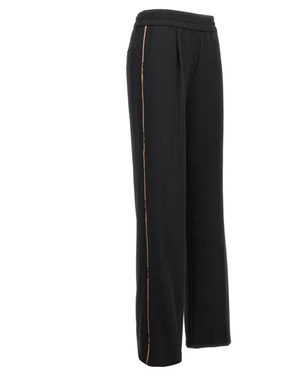 Helmut Lang Logo Band Straight Leg Trousers With Side Stripe