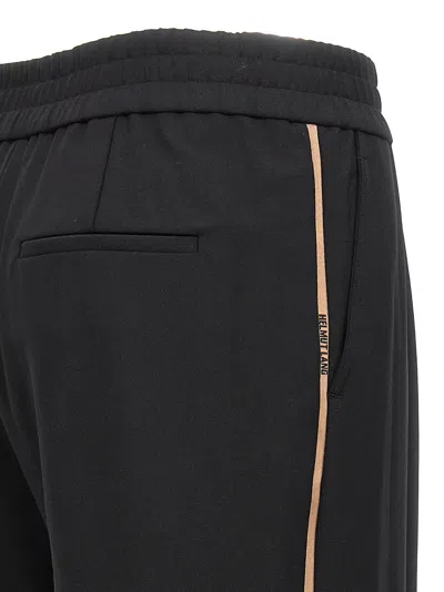 Helmut Lang Logo Band Straight Leg Trousers With Side Stripe