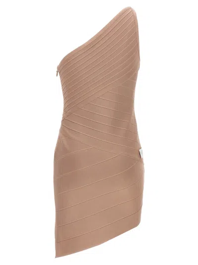 Shop Herve Leger 'icon Asymmetrical /l Mini' Dress