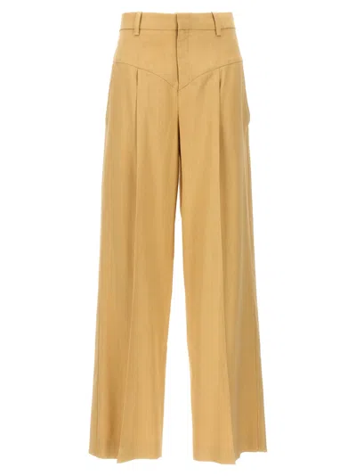 Isabel Marant High Waist Pleated Wide Leg Trousers