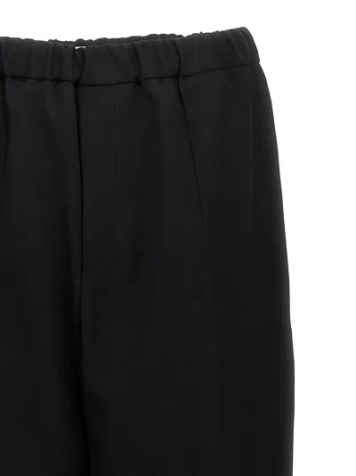 Jil Sander Wool Joggers With Elastic Waistband And Ribbed Cuffs In Black