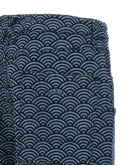 Kenzo Monkey Workwear Jeans With Seigaiha Print