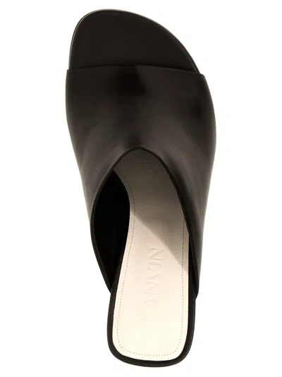 Lanvin Golden Heel Leather Mules With Open Toe