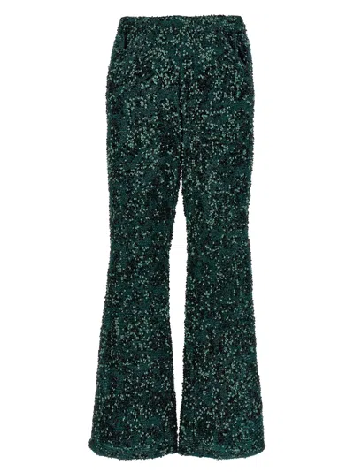 Le Twins Dark Green Flared Leg Pants
