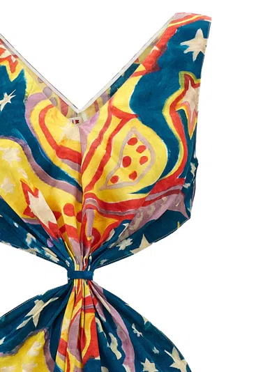 Marni X No Vacancy Inn Sleeveless Cutout Asymmetric Midi Dress