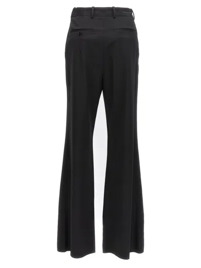 Mm6 Maison Margiela Mm6 By Maison Margiela Flared Black Wool Blend Pants With Contrast Stitching