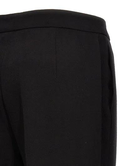Moschino Wide-leg Wool Blend Crepe Pants With Central Pleat