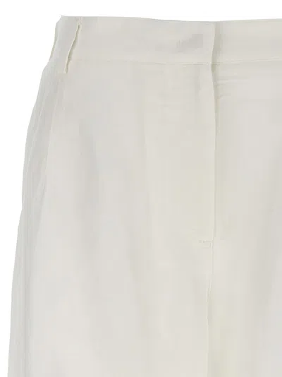Msgm White Trousers With Drawstring At Bottom