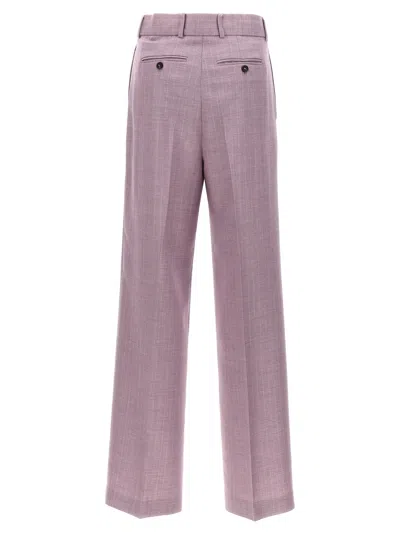 Msgm Lurex Pinstriped Wide Leg Trousers With Pleated Front
