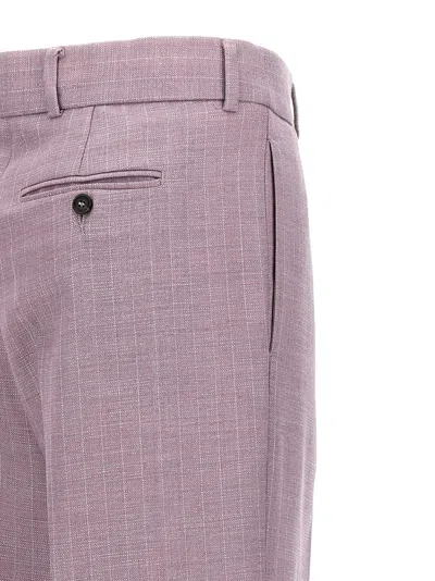 Msgm Lurex Pinstriped Wide Leg Trousers With Pleated Front
