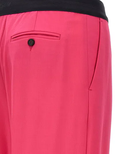 Msgm Trousers With Front Pleats And Elastic Waistband