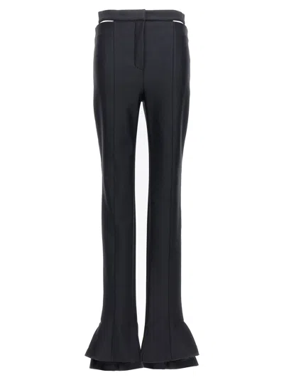 Mugler Flared High-waisted Trousers With Belted Detail