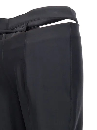 Mugler Flared High-waisted Trousers With Belted Detail