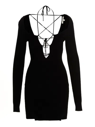 Nensi Dojaka Keyhole Front-split Knitted Mini Dress