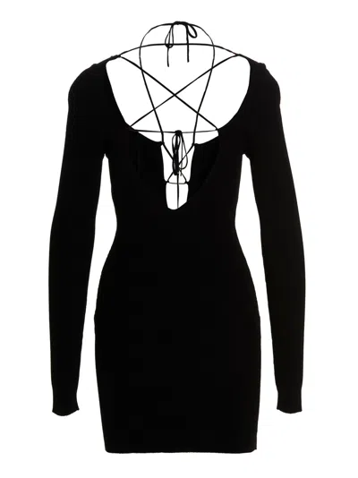 Nensi Dojaka Keyhole Front-split Knitted Mini Dress