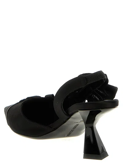 Nensi Dojaka Ruffle-detailed Satin Slingbacks