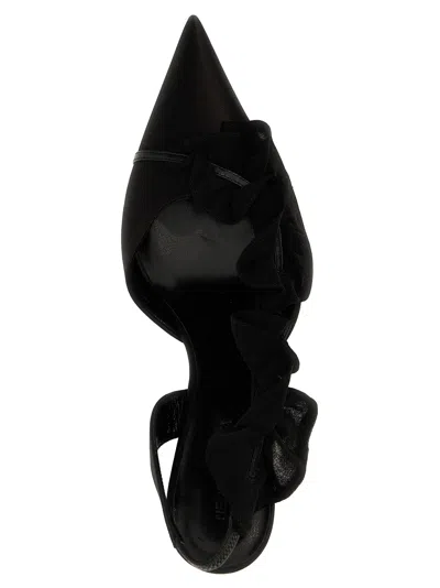 Nensi Dojaka Ruffle-detailed Satin Slingbacks