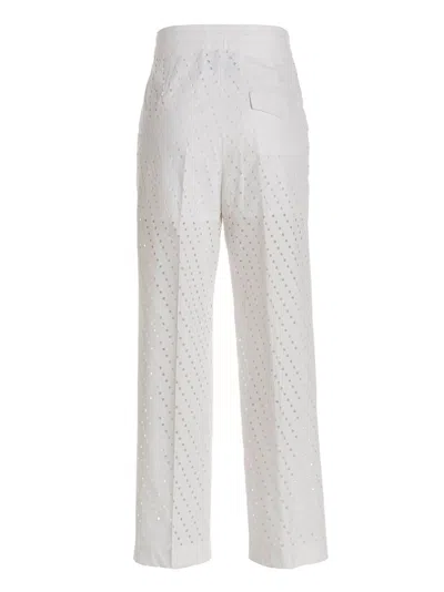 Nude White Visible Button Jeans