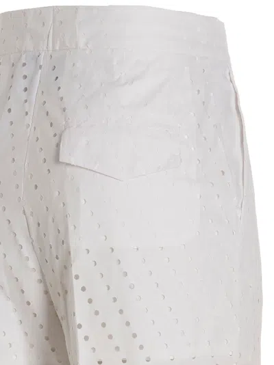 Nude White Visible Button Jeans