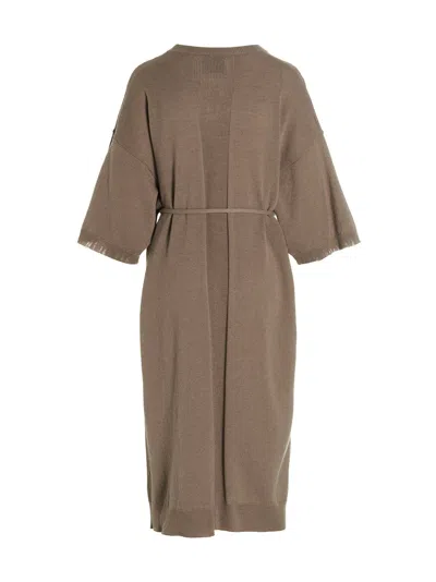 Nude Beige Knit Long Dress